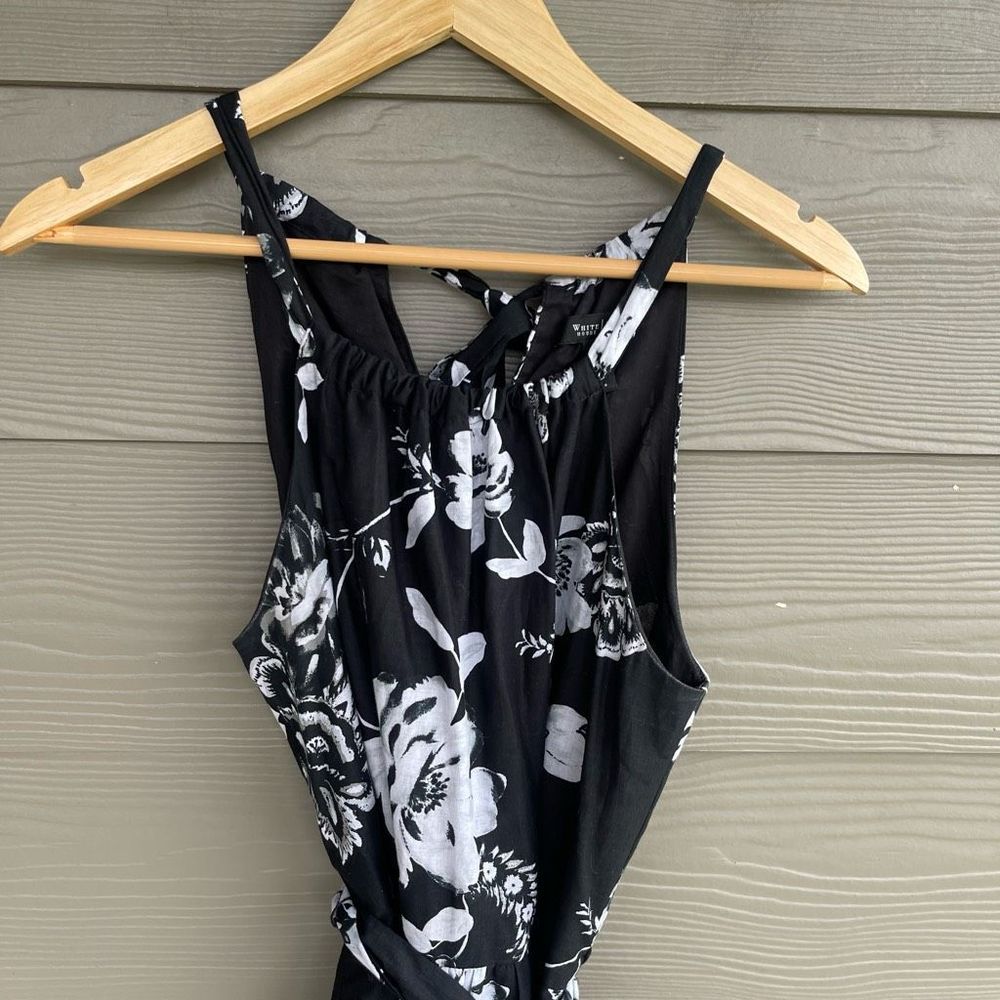 White House Black Market wrap tie floral dress with pockets - Picture 2 of 7